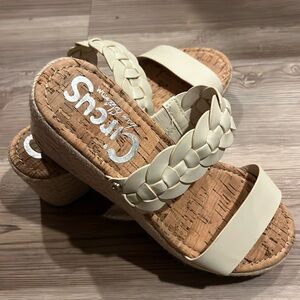 Circus Sam Edelman Womens Size 7 Remy Cream Espadrilles Wedges Sandals Shoes